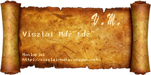 Viszlai Máté névjegykártya